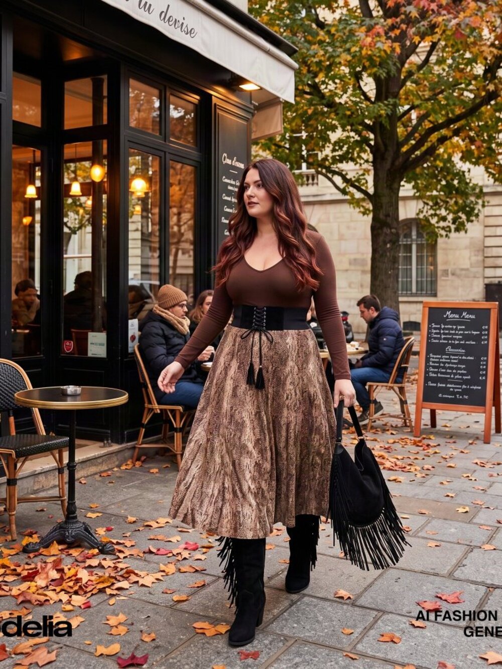 Faux Suede Snake Print aA Line Midi Skirt